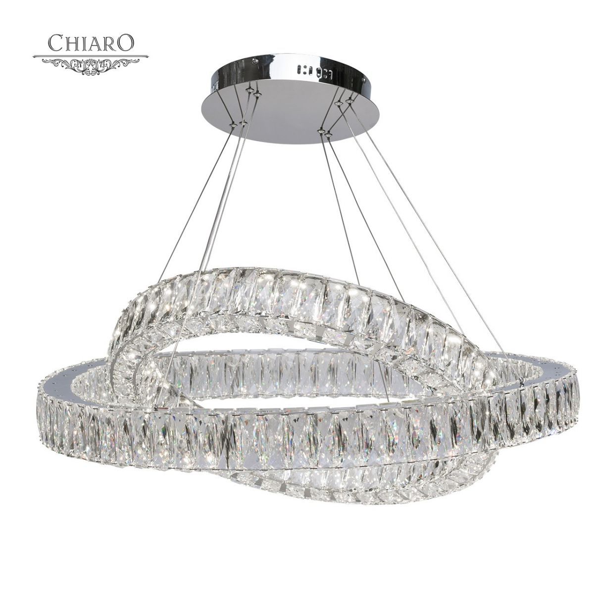 Люстра подвесная Chiaro Гослар 498012202 светодиодная хрустальная, кольца фото