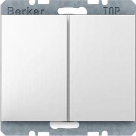Переключатель 2-кл кнопочный Berker K-серия Полярная белизна 503808+14357009 фото