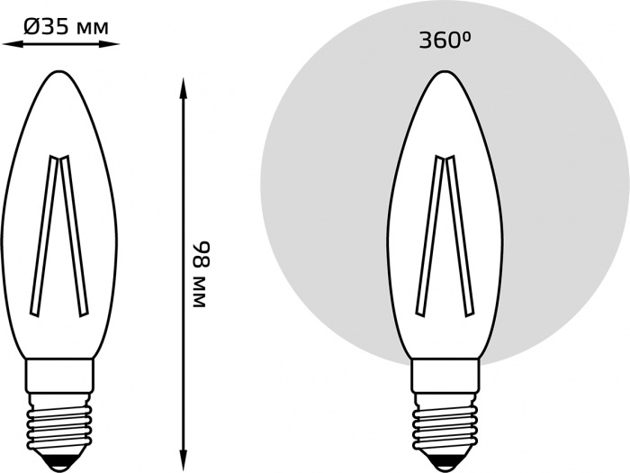 Лампочка светодиодная филаментная 103801111 Gauss фото