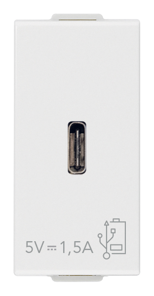 09292.C Зарядное устройство с разъемом USB C 5V 1,5A, 1модуль, белое NEVE UP Vimar фото