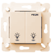 FD28602-A Сенсорный двухклавишный выключатель с подсветкой 10 A 250 В, цвет Бежевый FEDE фото