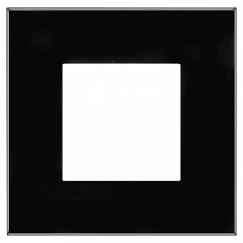 Рамка Черный квадрат 2 модуля DKC Avanti 4402902 фото