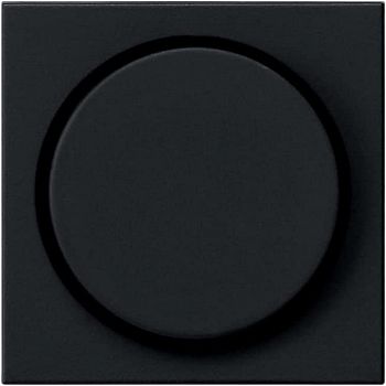 0650005 Накладка Gira System 55 с поворотной кнопкой для светорегуляторов и эл. потенциометров Черный матовый фото